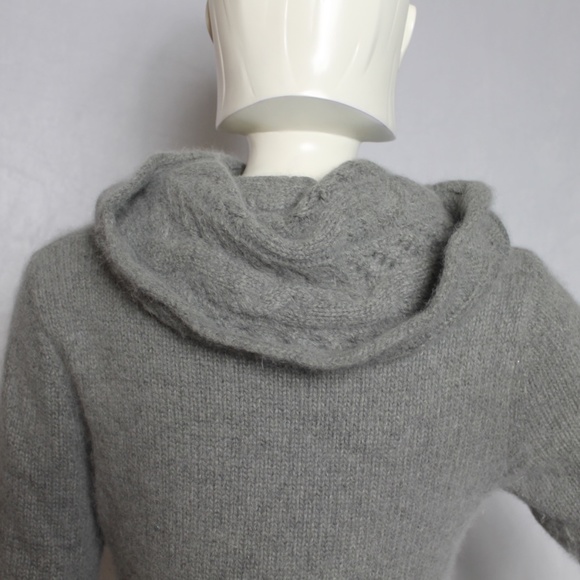 Cowl Neck Knit Angora and Wool Blend Sweater - Picture 4 of 7